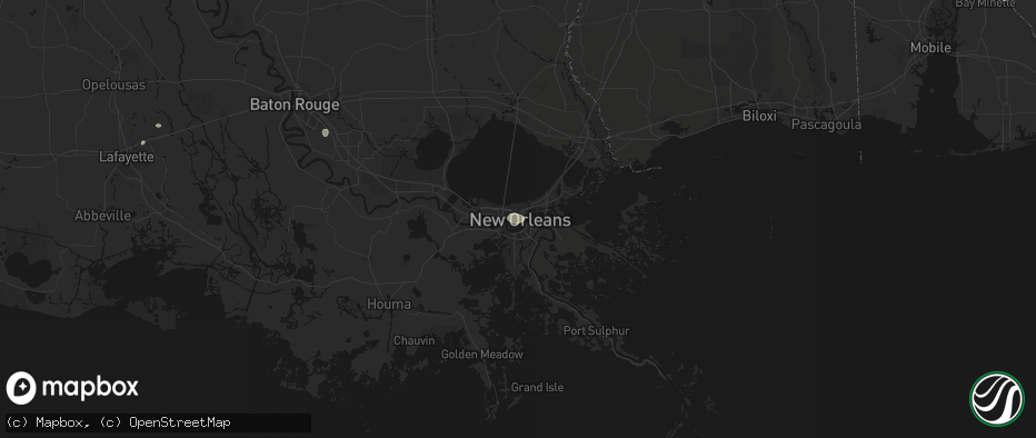 Hail map in New Orleans, LA on July 7, 2026