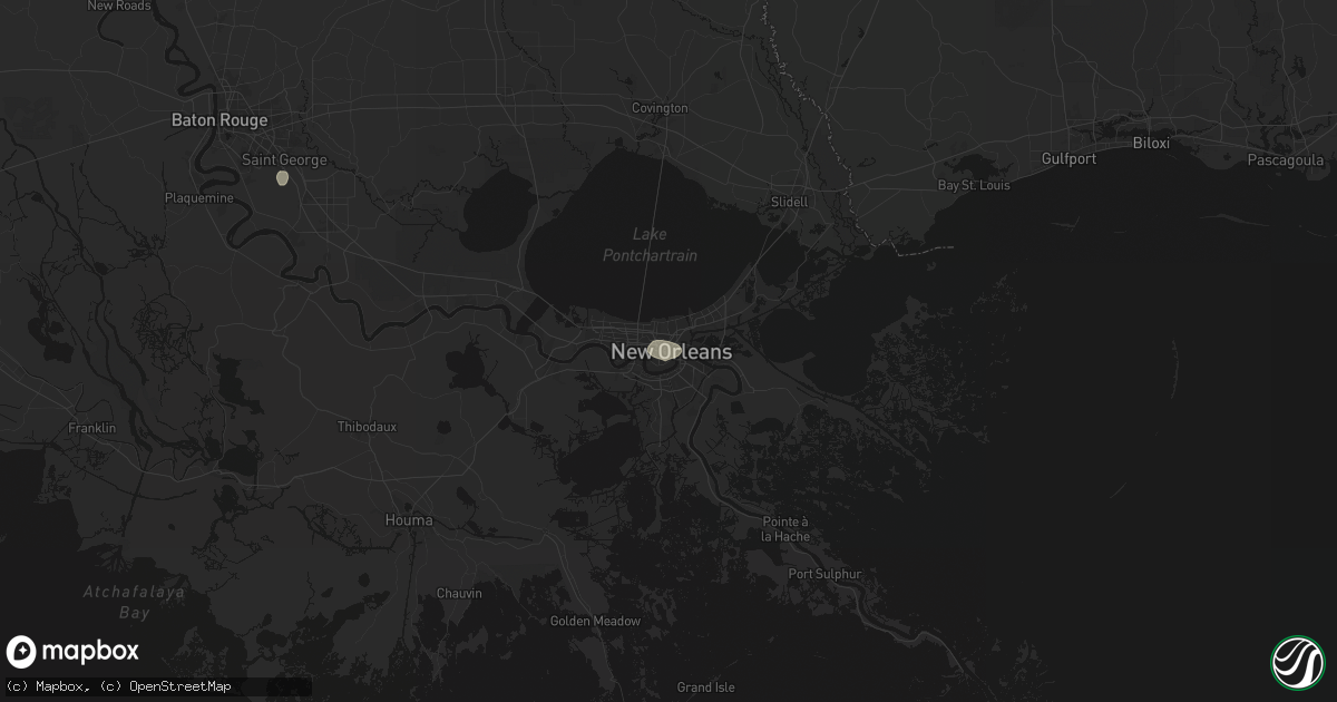 Hail map in New Orleans, LA on July 7, 2026