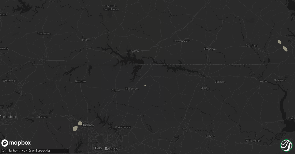 Hail map in Norlina, NC on July 7, 2026