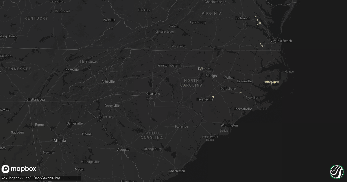 Hail map in North Carolina on July 7, 2026