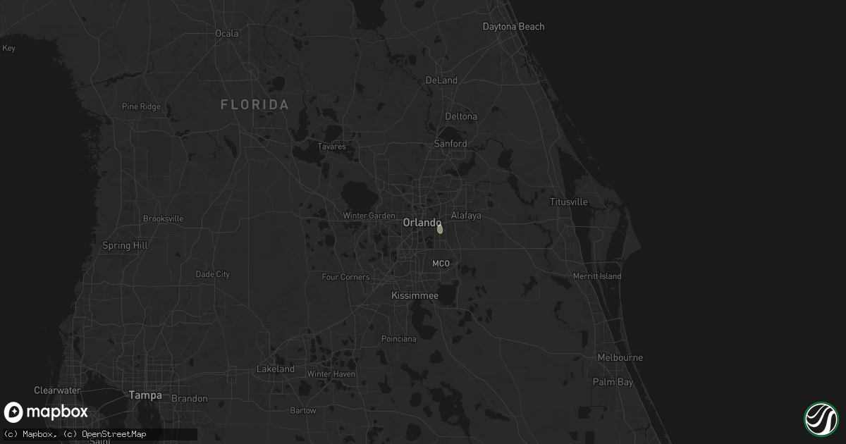 Hail map in Orlando, FL on July 7, 2026