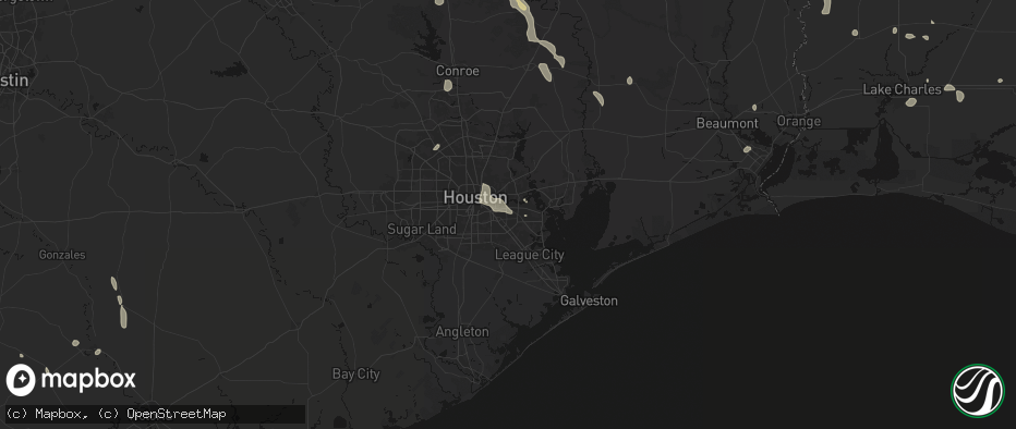 Hail map in Pasadena, TX on July 7, 2026