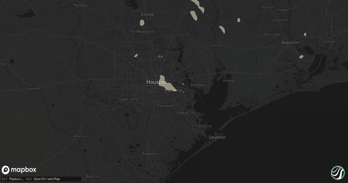 Hail map in Pasadena, TX on July 7, 2026