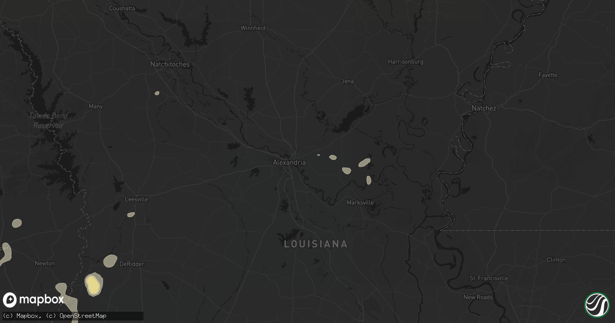 Hail map in Pineville, LA on July 7, 2026