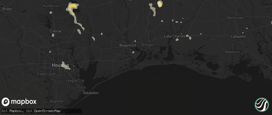 Hail map in Port Arthur, TX on July 7, 2026