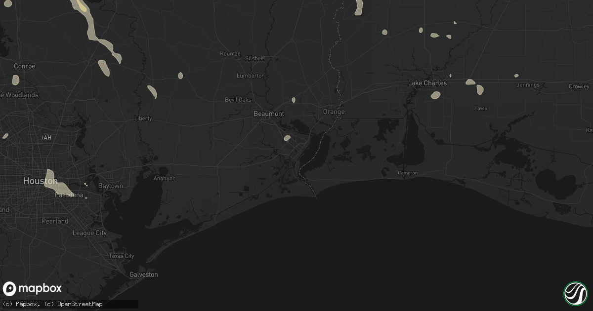 Hail map in Port Arthur, TX on July 7, 2026