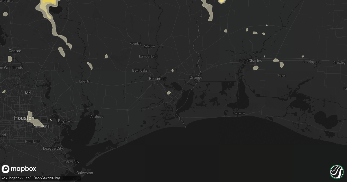 Hail map in Port Neches, TX on July 7, 2026