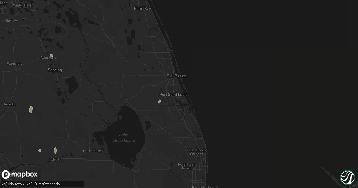 Hail map in Port Saint Lucie, FL on July 7, 2026