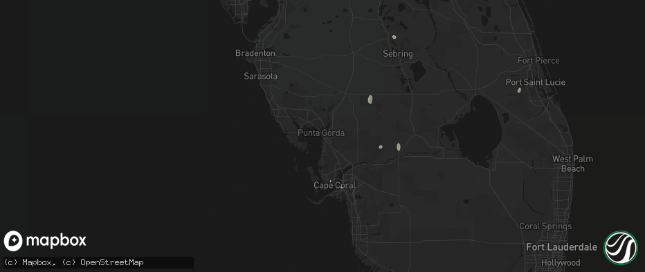Hail map in Punta Gorda, FL on July 7, 2026