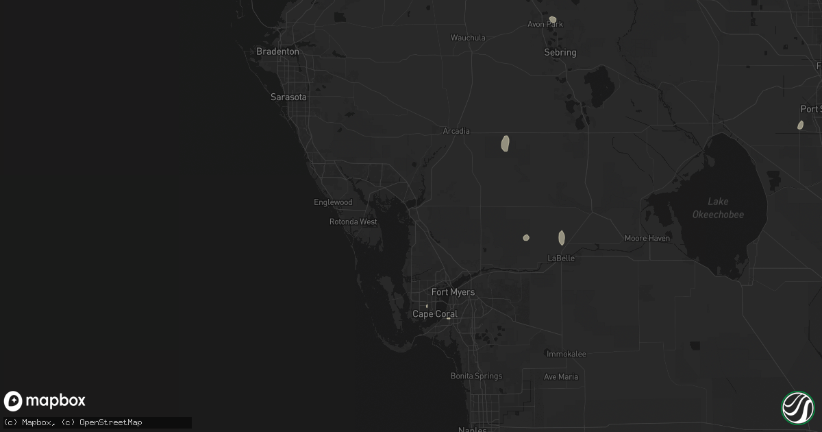Hail map in Punta Gorda, FL on July 7, 2026