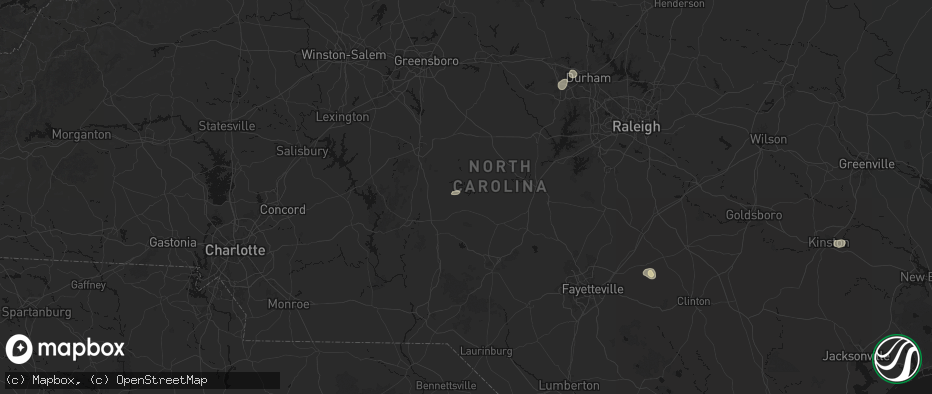 Hail map in Robbins, NC on July 7, 2026