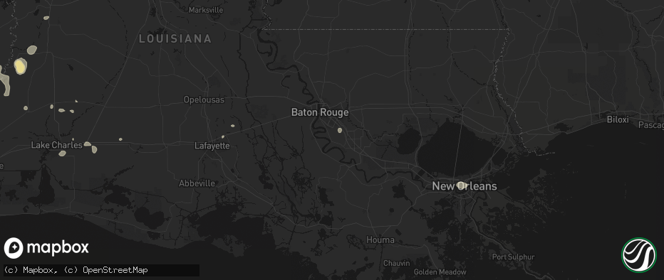Hail map in Saint Gabriel, LA on July 7, 2026