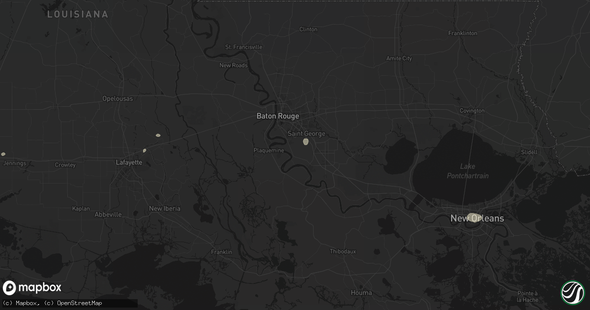 Hail map in Saint Gabriel, LA on July 7, 2026