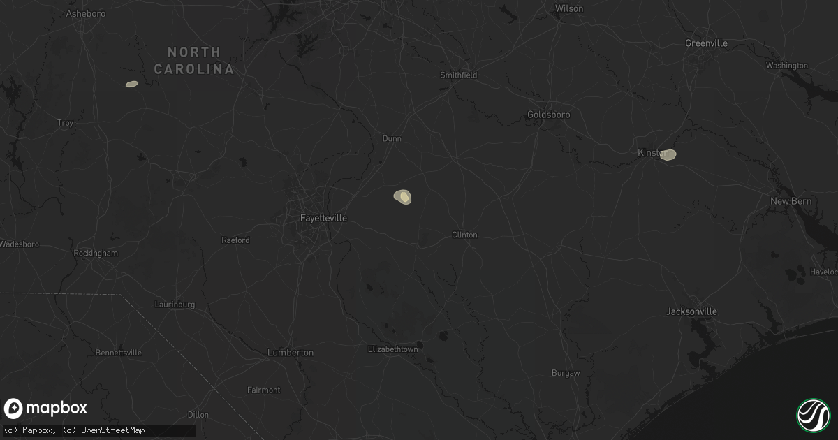 Hail map in Salemburg, NC on July 7, 2026