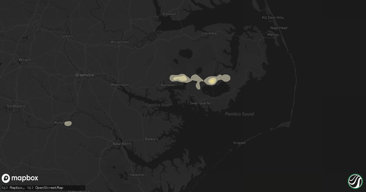 Hail map in Scranton, NC on July 7, 2026