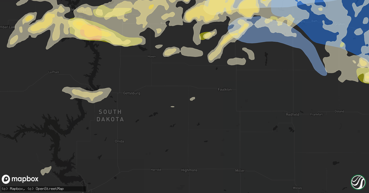 Hail map in Seneca, SD on July 7, 2026