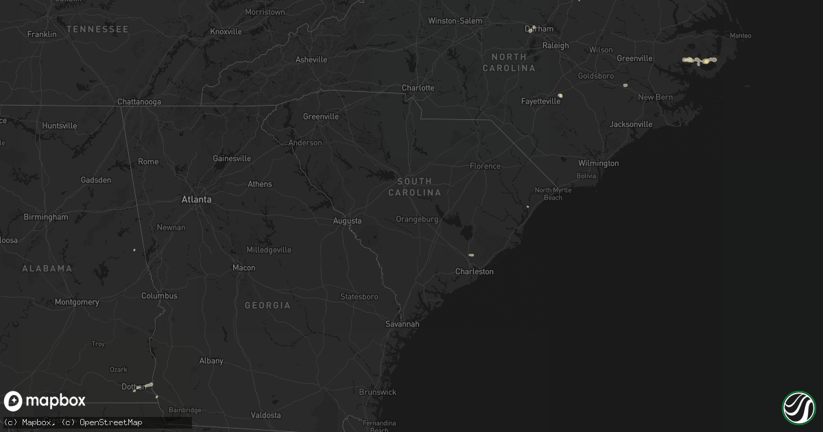 Hail map in South Carolina on July 7, 2026