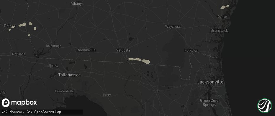 Hail map in Statenville, GA on July 7, 2026