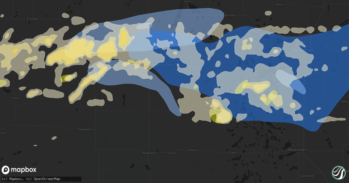 Hail map in Stratford, SD on July 7, 2026