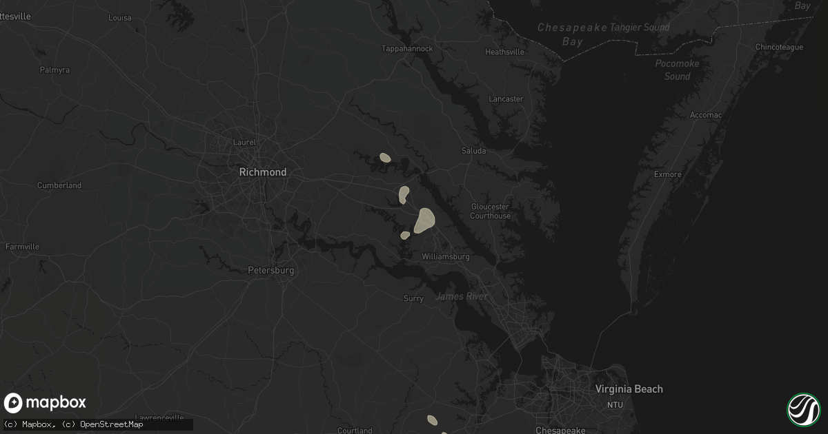 Hail map in Toano, VA on July 7, 2026