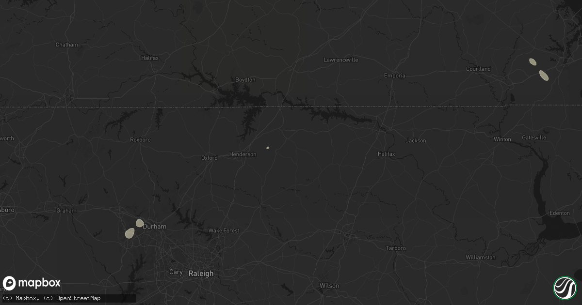Hail map in Warrenton, NC on July 7, 2026