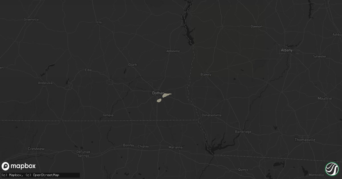 Hail map in Webb, AL on July 7, 2026