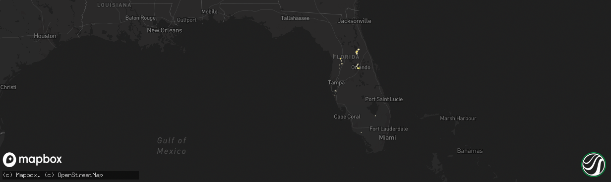 Hail map in Florida on July 8, 2012