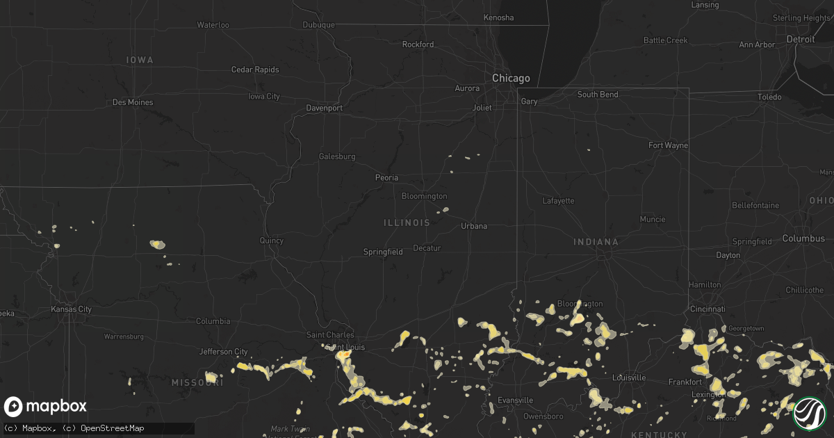 Hail map in Illinois on July 8, 2012