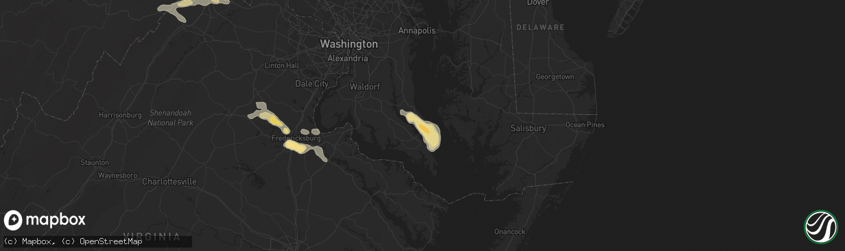 Hail map in Lusby, MD on July 8, 2012