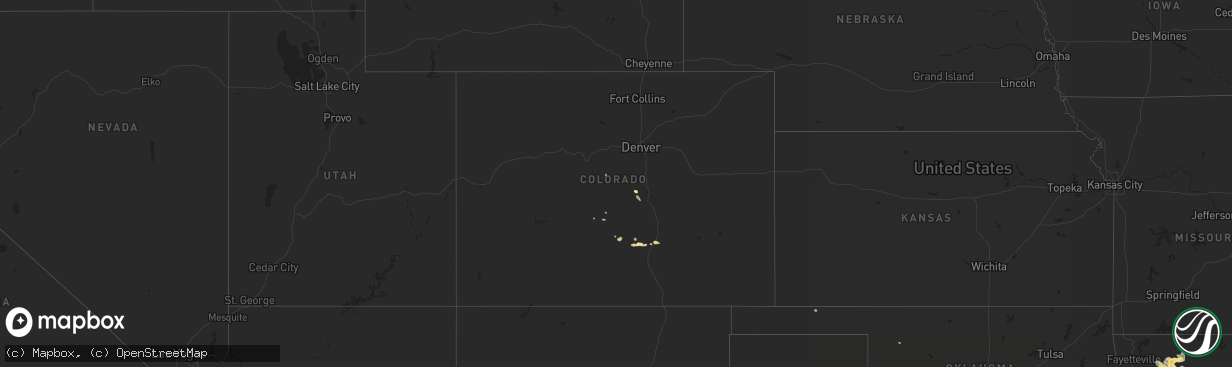 Hail map in Colorado on July 8, 2014