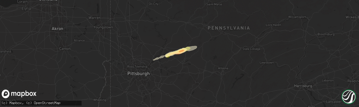 Hail map in Creekside, PA on July 8, 2014