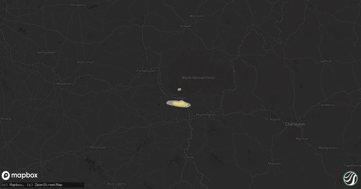 Hail map in Ironton, OH on July 8, 2014