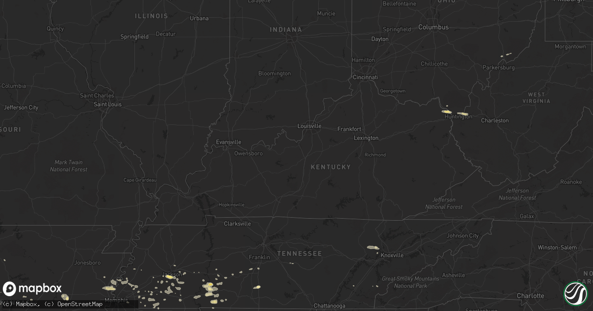 Hail map in Kentucky on July 8, 2014