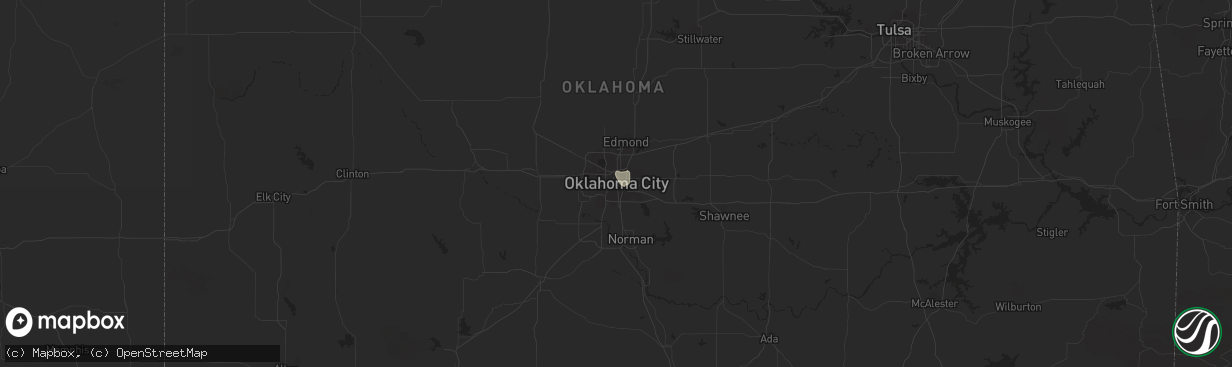 Hail map in Oklahoma City, OK on July 8, 2014