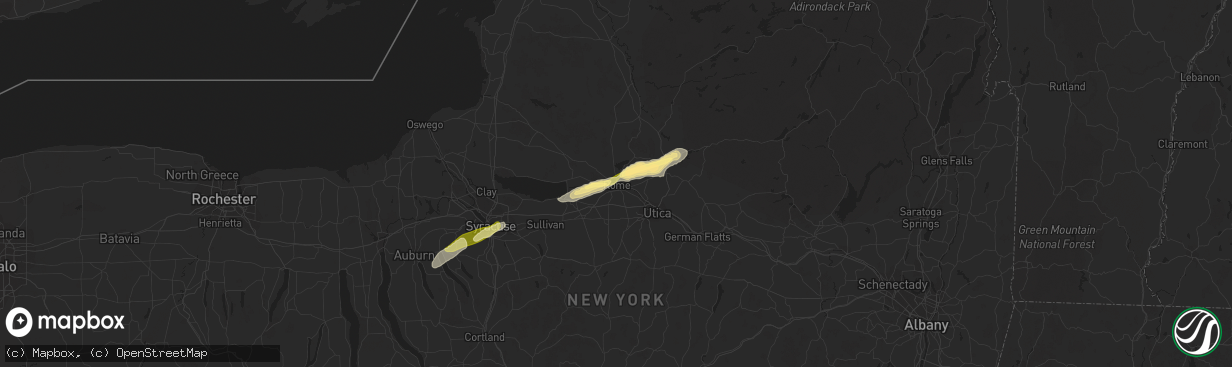 Hail map in Rome, NY on July 8, 2014