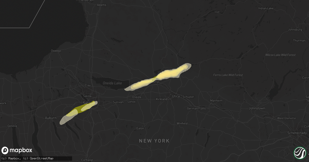 Hail map in Rome, NY on July 8, 2014