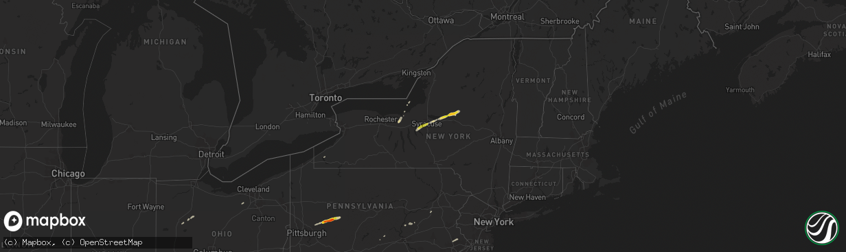 Hail map on July 8, 2014