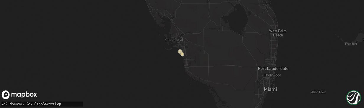 Hail map in Bonita Springs, FL on July 8, 2015