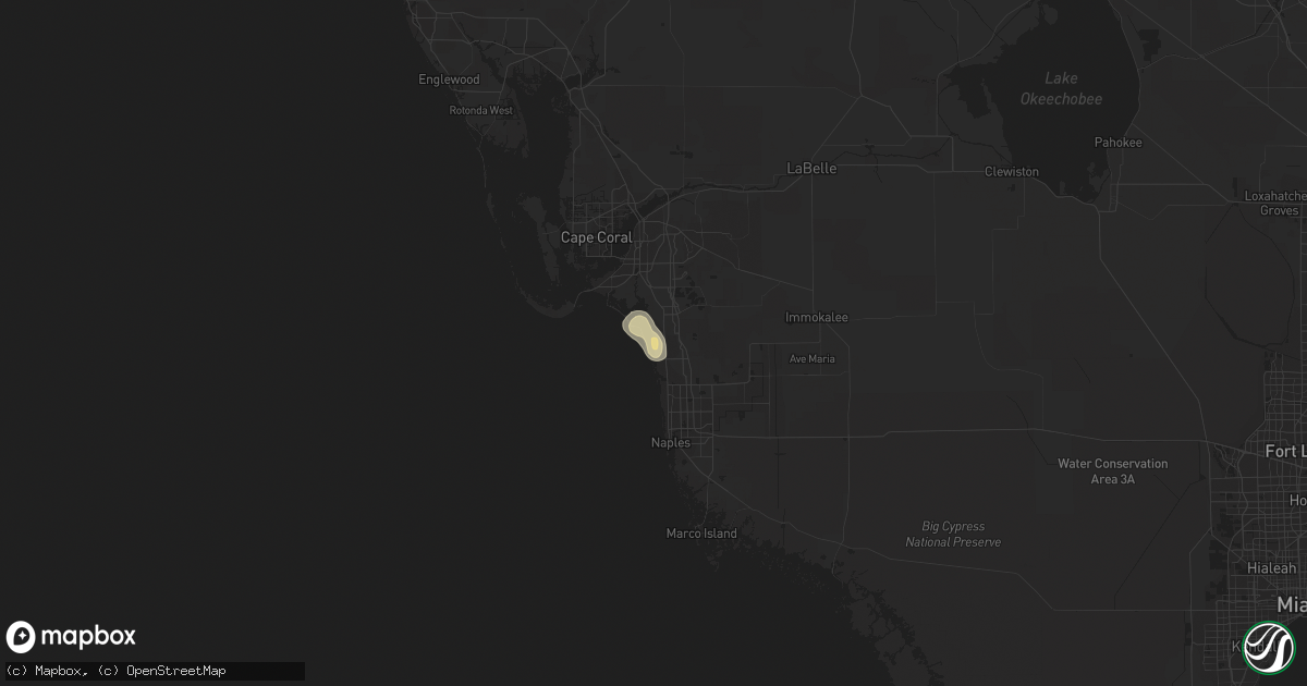 Hail map in Bonita Springs, FL on July 8, 2015