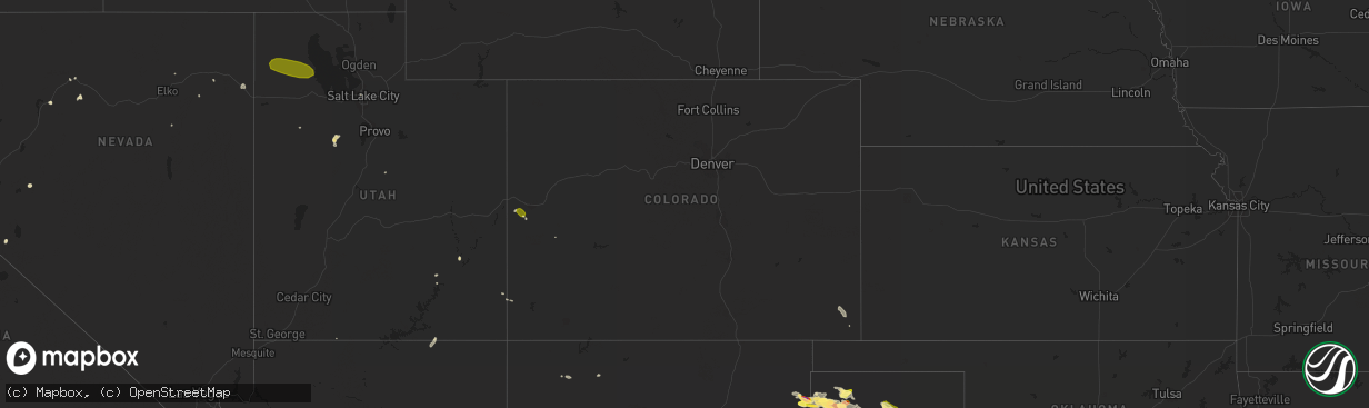 Hail map in Colorado on July 8, 2015