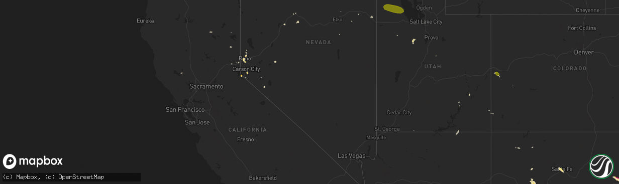 Hail map in Nevada on July 8, 2015