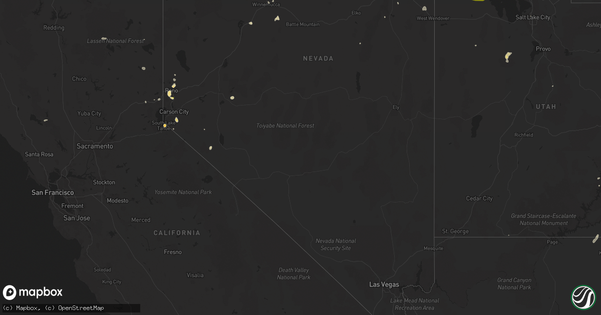 Hail map in Nevada on July 8, 2015