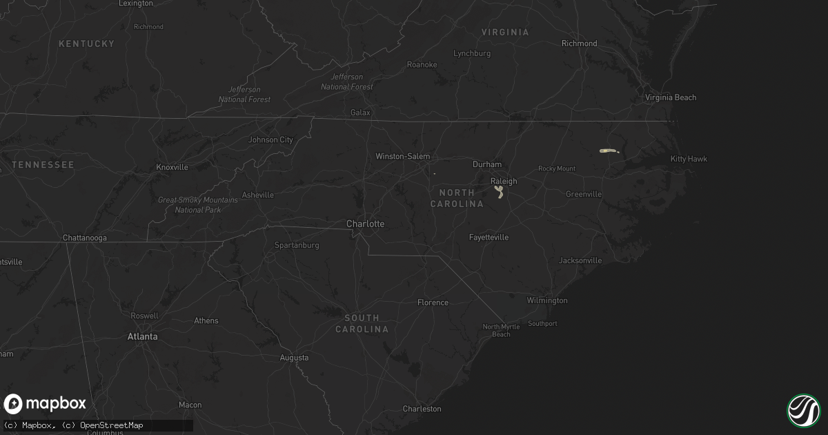 Hail map in North Carolina on July 8, 2015
