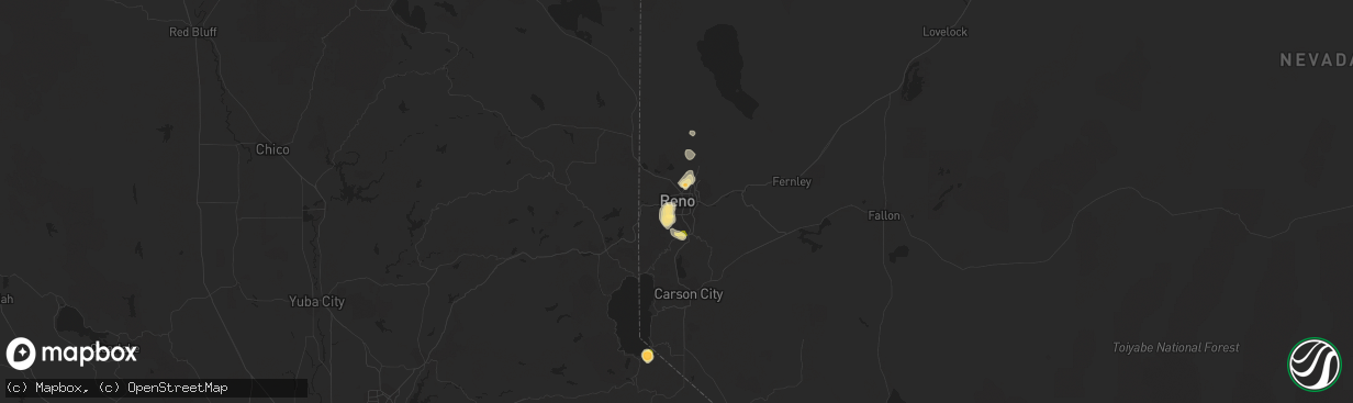 Hail map in Reno, NV on July 8, 2015