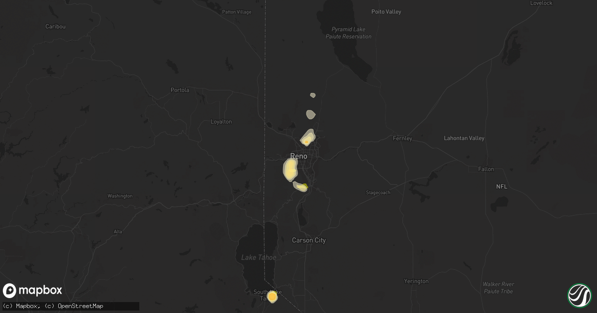 Hail map in Reno, NV on July 8, 2015