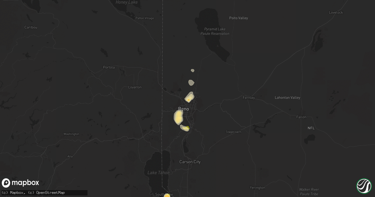 Hail map in Sun Valley, NV on July 8, 2015