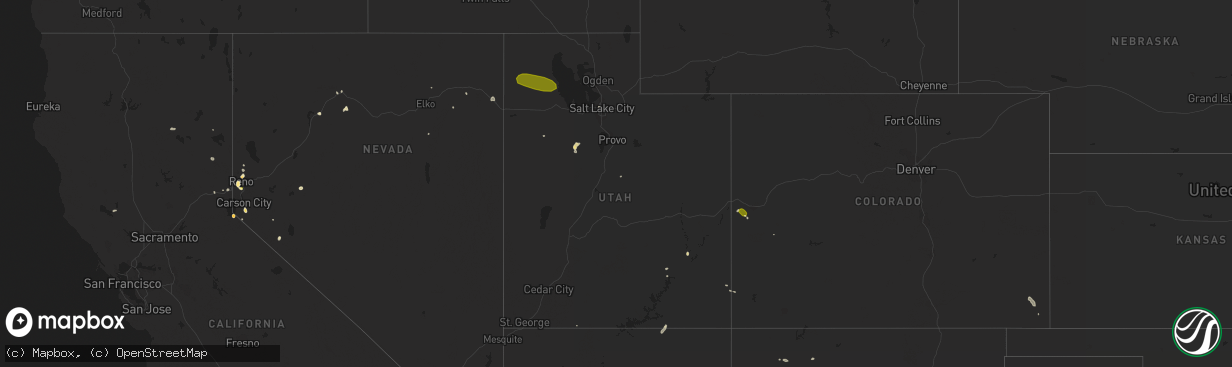 Hail map in Utah on July 8, 2015