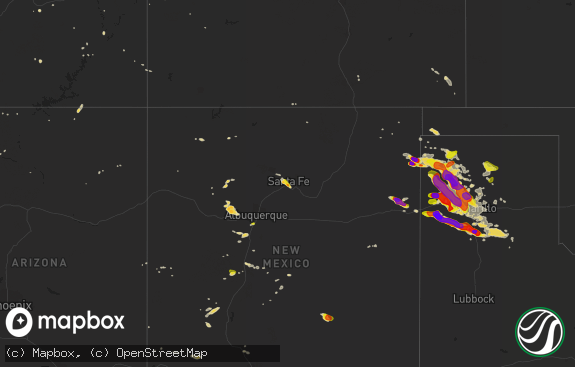 Hail map preview on 07-08-2015