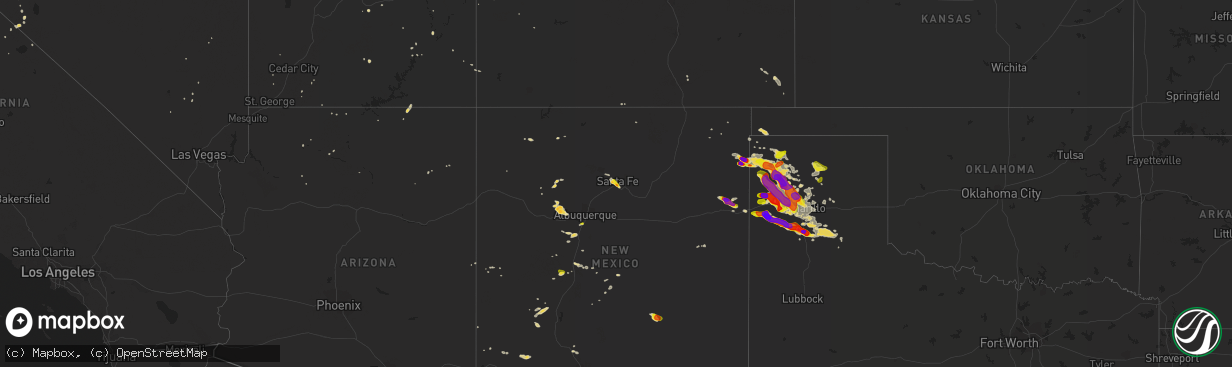 Hail map on July 8, 2015