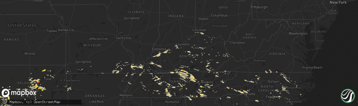 Hail map in Kentucky on July 8, 2016